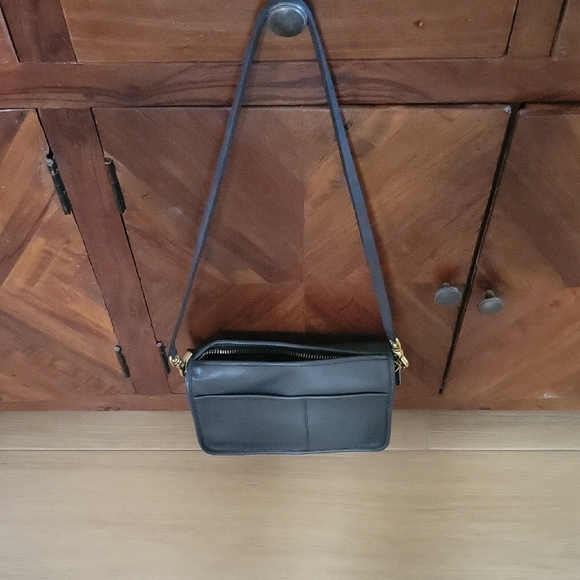 Coach Vintage Black Leather Embossed Bag